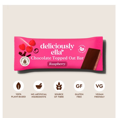 Deliciously Ella Raspberry Chocolate Topped Oat Bar Multipack