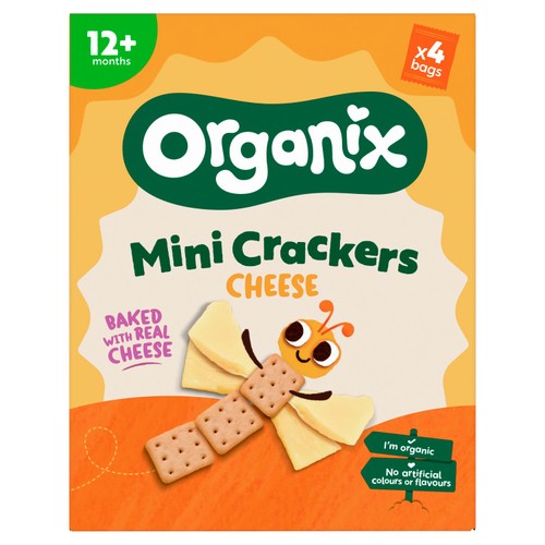 Organix Mini Cheese Crackers Toddler Snack Multipack 12+ Months
