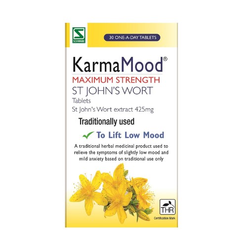 KarmaMood Maximum Strength St John&rsquo;s Wort To Lift Low Mood Tablets 425mg