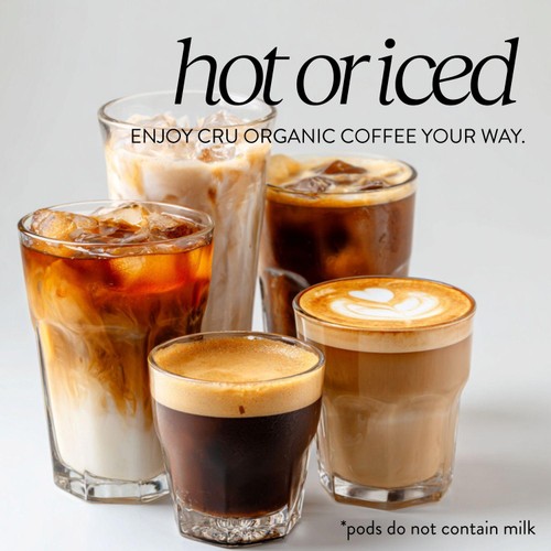 CRU Kafe Organic Fairtrade Decaf Pods 10s