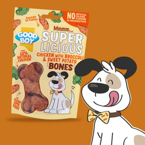 Good Boy Superlicious Chicken, Broccoli & Sweet Potato Bone Dog Treats