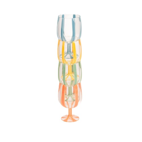 Summerhouse Portofino Stripe Picnic Wine Glasses