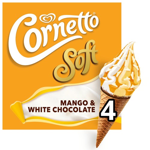 Cornetto Soft Mango & White Chocolate Ice Cream Cones