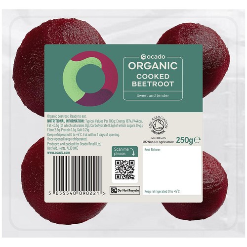 Ocado Organic Cooked Beetroot