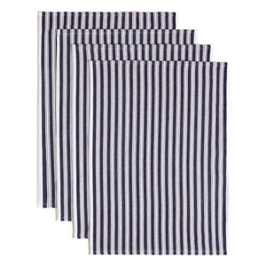 Collection Set of 4 Cotton Rich Basket Weave Tea Towels One Size Blue
