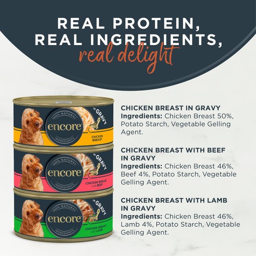 Encore Natural Wet Dog Food Multipack Meat Selection Tins in Gravy