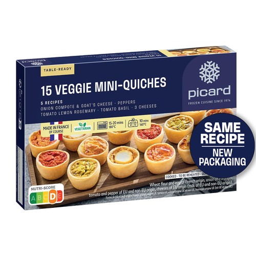 Picard-15 Mini Quiches Cheese And Vegetables
