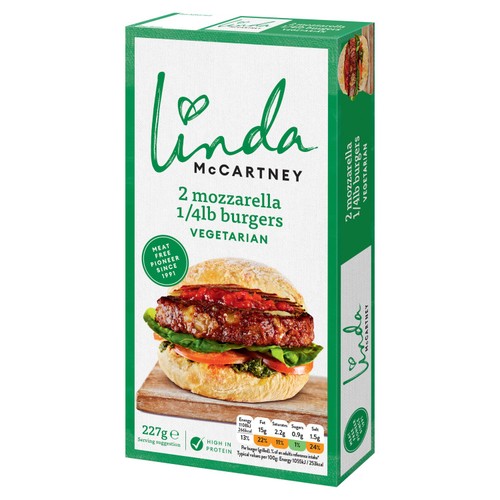 Linda McCartney 2 Mozzarella Burgers Frozen