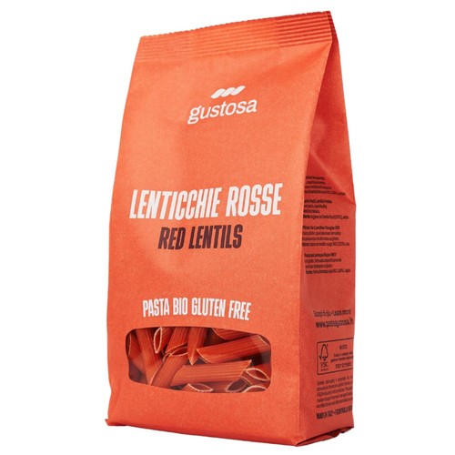 Gustosa Gluten Free Pasta 100% Organic Red Lentil Penne Rigate