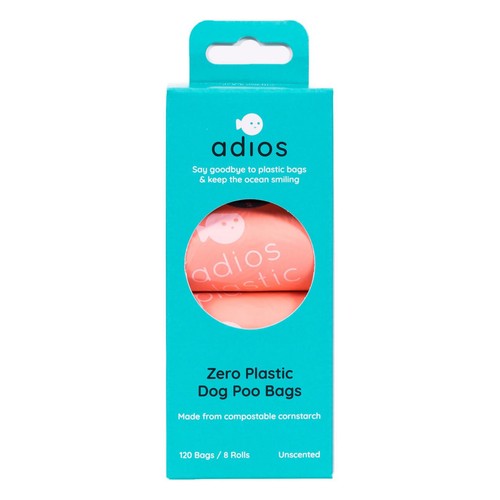Adios Compostable & Biodegradable Dog Poo Bags - Pink 
