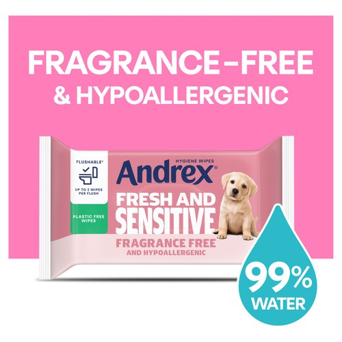 Andrex Fresh and Sensitive Flushable Hygiene Wipes