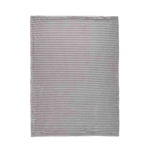 M&S Ribbed Fleece Throw Medium Dove