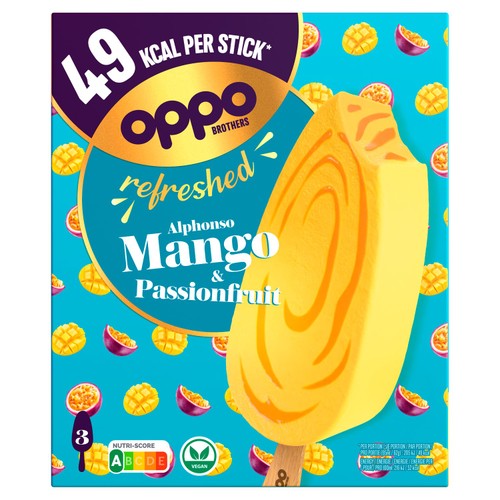 Oppo Refreshed Mango & Passionfruit Low Calorie Sorbetto Sticks