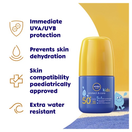 NIVEA SUN Kids Protect & Care SPF 50+ Sun Lotion Roll On