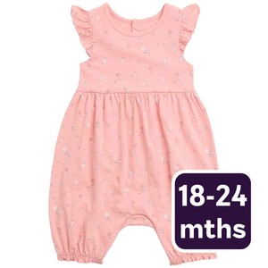 Cotton Floral Romper, 18-24 Months, Pink