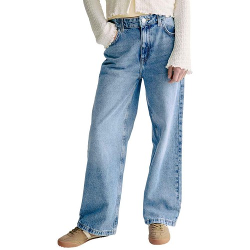 M&S Girls Denim Wide Leg Jeans, 11-12 Years, Denim