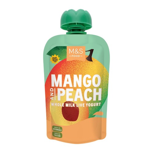 M&S Mango & Peach Whole Milk Live Yogurt