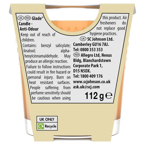 Glade Candle, Small Scented Candle, Anti-Odour