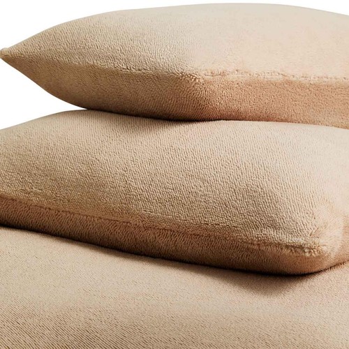 M&S Teddy Fleece Bedding Set King Size, Biscuit