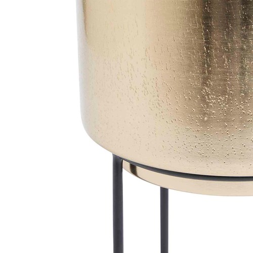 M&S Collection Medium Textured Gold Planter with Stand, Gold