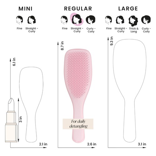 Tangle Teezer The Wet Detangler Hairbrush, Millennial Pink