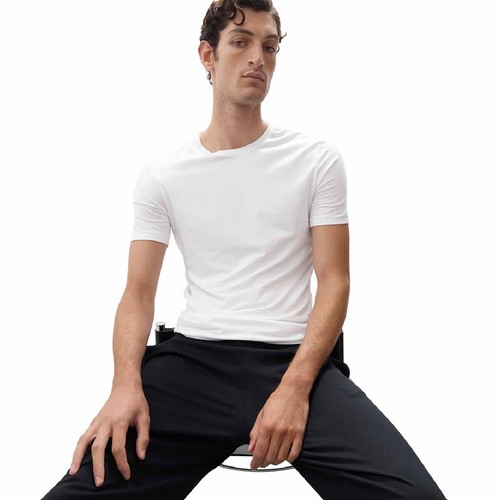 M&S Mens Supima Cotton Blend T-Shirt Vest, Large, White
