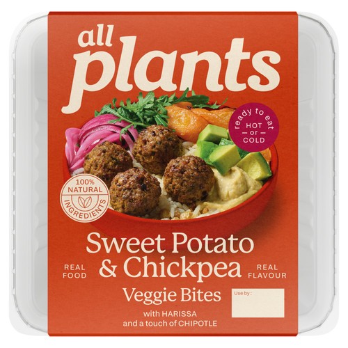 all plants Sweet Potato, Chickpea & Harissa Veggie Bites