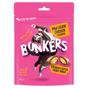 BONKERS Cat Bites Crunchy & Soft Paw Lickin' Chicken Flavoured Cat Treats