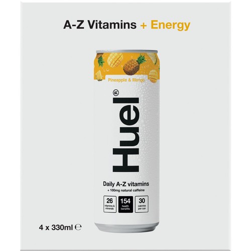 Huel Daily Vitamin Pineapple & Mango Sparkling Multivitamin Energy Drink