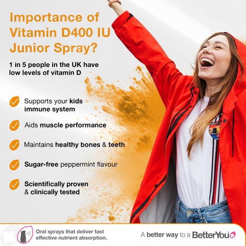 BetterYou D400 Kid's Vitamin D Daily Oral Spray 3yrs+ 