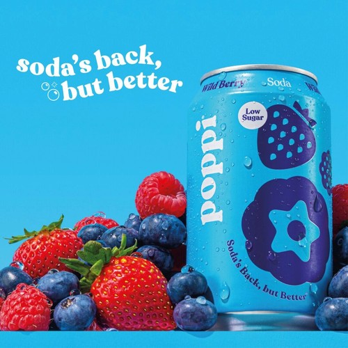 Poppi Wild Berry Soda Cans