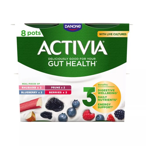 Activia Rhubarb Prune Blueberry Berries Multipack Fruit Yoghurt