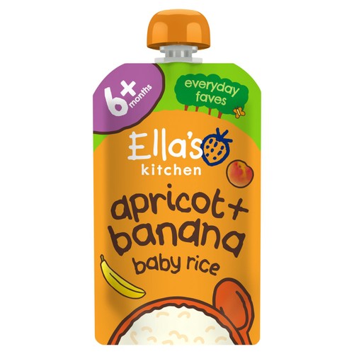 Ella's Kitchen Apricot and Banana Baby Rice Baby Food Pouch 4+ Months