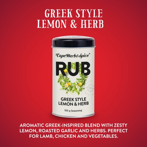 Cape Herb & Spice Rub Greek Style Lemon & Herb Seasoning