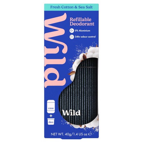 Wild Carbon Case and Fresh Cotton & Sea Salt Stick Deodorant Starter Pack