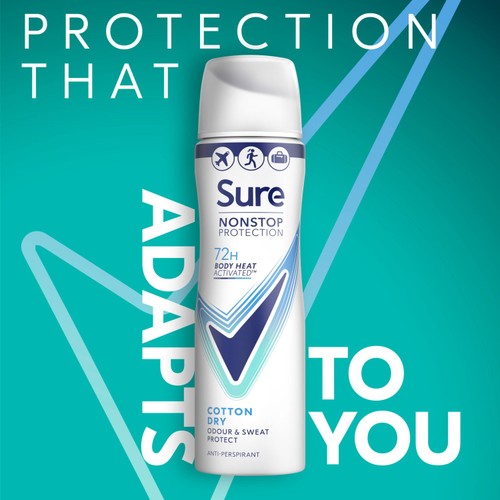 Sure Women 72hr Nonstop Protection Cotton Dry Deodorant Travel Size