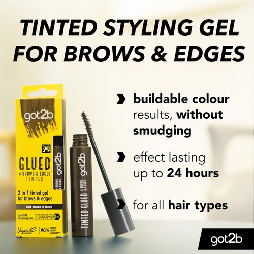 got2b Glued 4 Brows & Edges Tinted Gel Dark Blonde to Brown