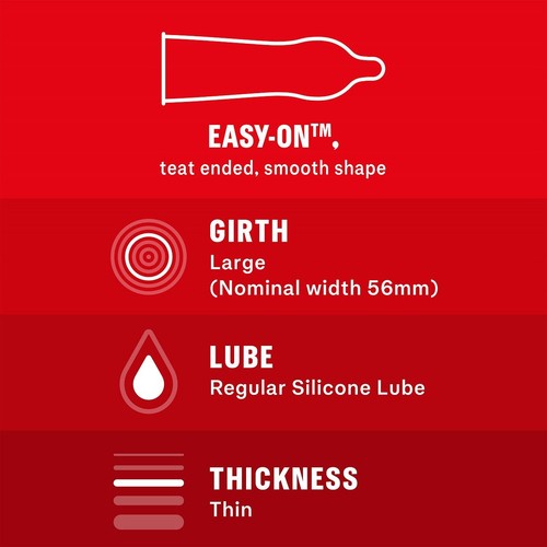 Durex Thin Feel Condoms Extra Silicone Lube Regular Fit