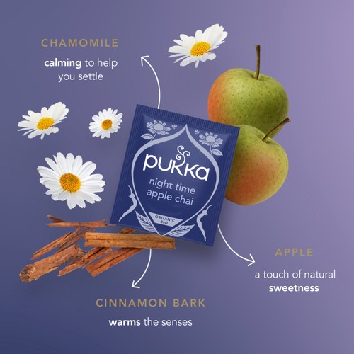 Pukka Herbs Organic Night Time Apple Chai 20 Herbal Tea Bags