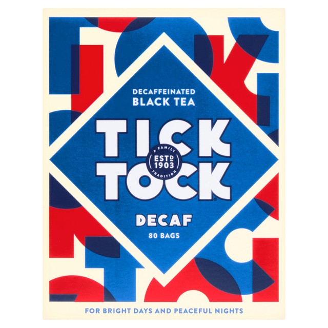 Tick Tock Decaf Black Tea Bags 80 Count