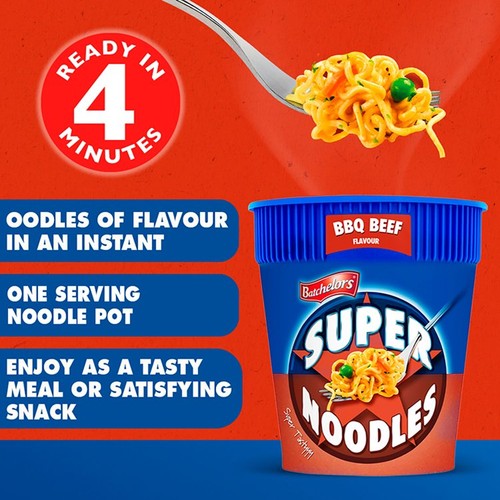 Batchelors Super Noodles BBQ Beef Flavour Instant Noodle Pot
