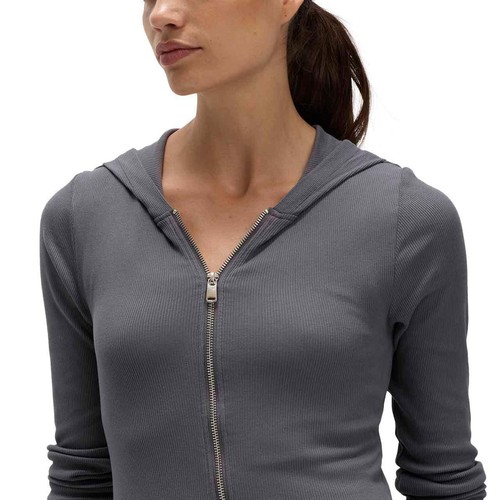 M&S Womens Cotton Rich Hoodie, size 6, Thunder