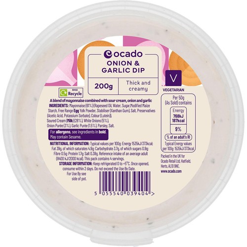 Ocado Onion & Garlic Dip