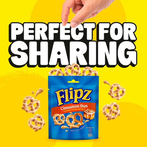 Flipz Cinnamon Bun Flavour Coated Pretzel Snacks