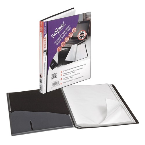 Snopake Black Presentation Display Book, A4 40 Pockets
