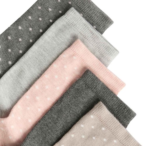 M&S Womens Super Soft Polka Dot Ankle High Socks, 6-8, Grey Mix