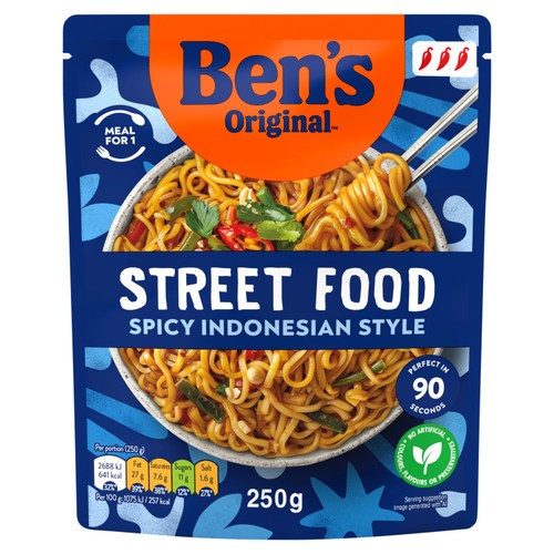 Ben's Original Street Food Microwave Noodles Spicy Indonesian Style