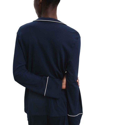 M&S Womens Autograph Cotton Modal Revere Pyjamas, XL, Navy