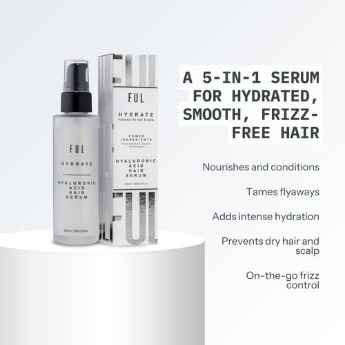 FUL Hyaluronic Acid Hair Serum Anti-Frizz for Dry or Curly Hair