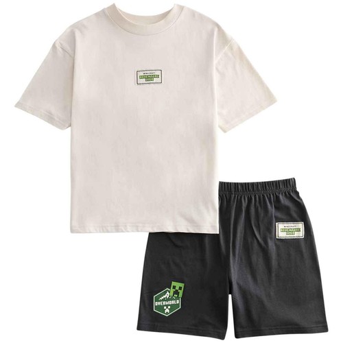 M&S Boys Pure Cotton Minecraft Pyjamas '10-11 Years Charcoal